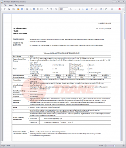 Pro forma invoice